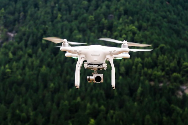 Drone survey over desert